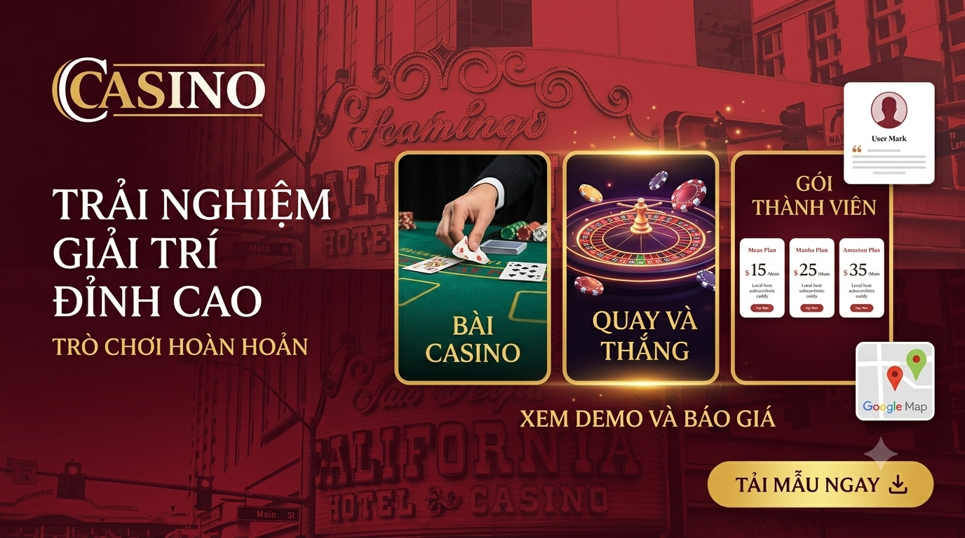 Casino - Mẫu Giao Diện HTML Trò Chơi Trực Tuyến & Giải Trí Đẳng Cấp