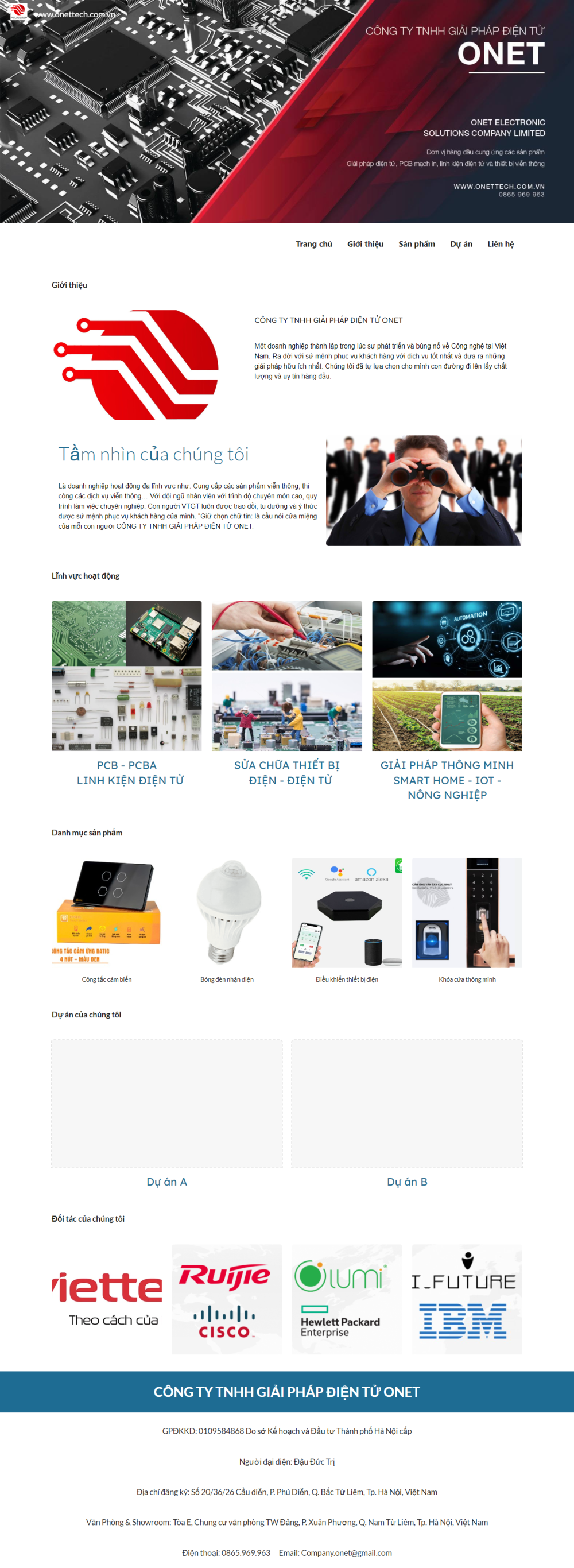 Landing page giới thiệu công ty